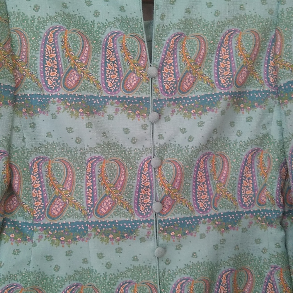 ADRIANNA PAPELL| Women 100% Silk | A-line Full| 8| Paisley| Skirt Sets | - Picture 6 of 15